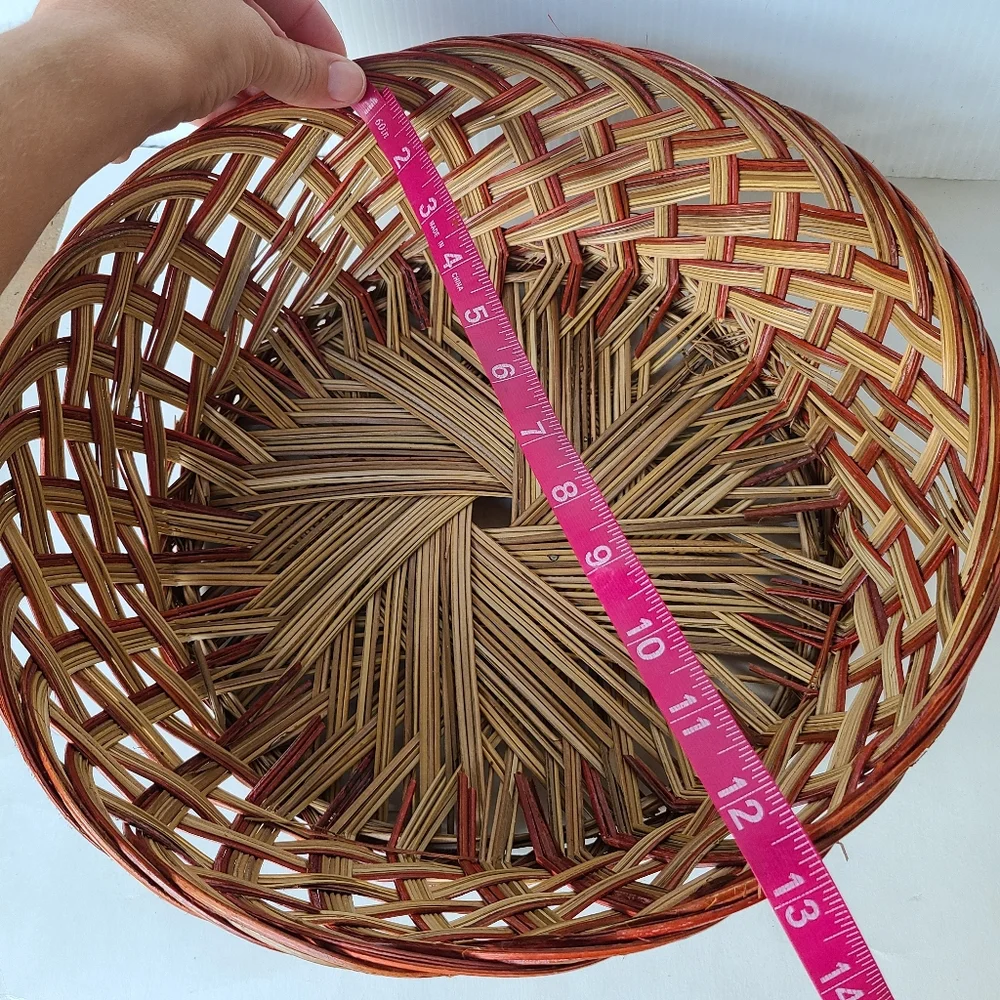 Woven rattan wicker basket bowl wall gallery fruit bowl boho shabby chic